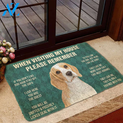 3D Please Remember Lemon Beagle Dogs House Rule Custom Doormat | Welcome Mat | House Warming Gift