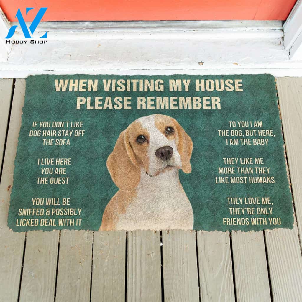 3D Please Remember Lemon Beagle Dogs House Rule Custom Doormat | Welcome Mat | House Warming Gift