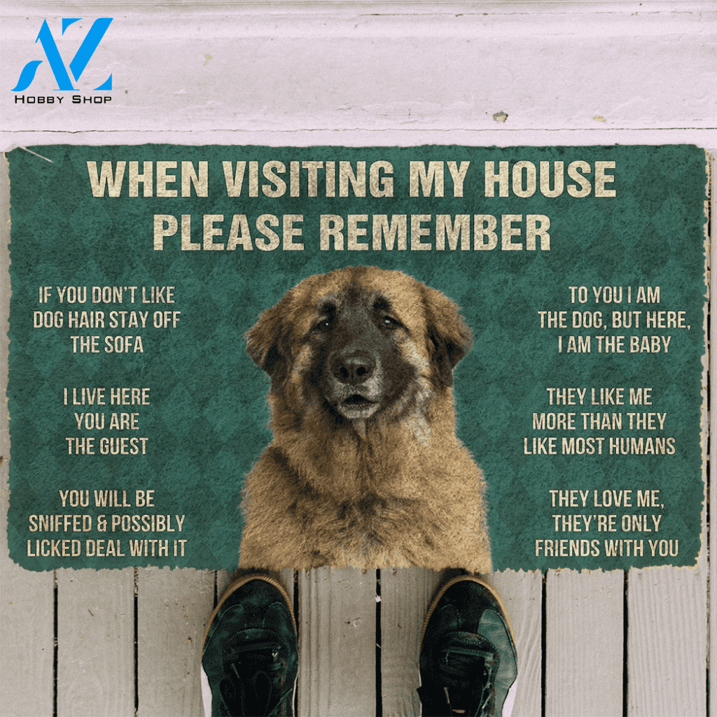3D Please Remember Leonberger Dogs House Rules Doormat