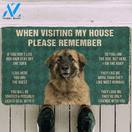 3D Please Remember Leonberger Dogs House Rules Doormat