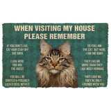 3D Please Remember Maine Coon Cat House Rules Doormat