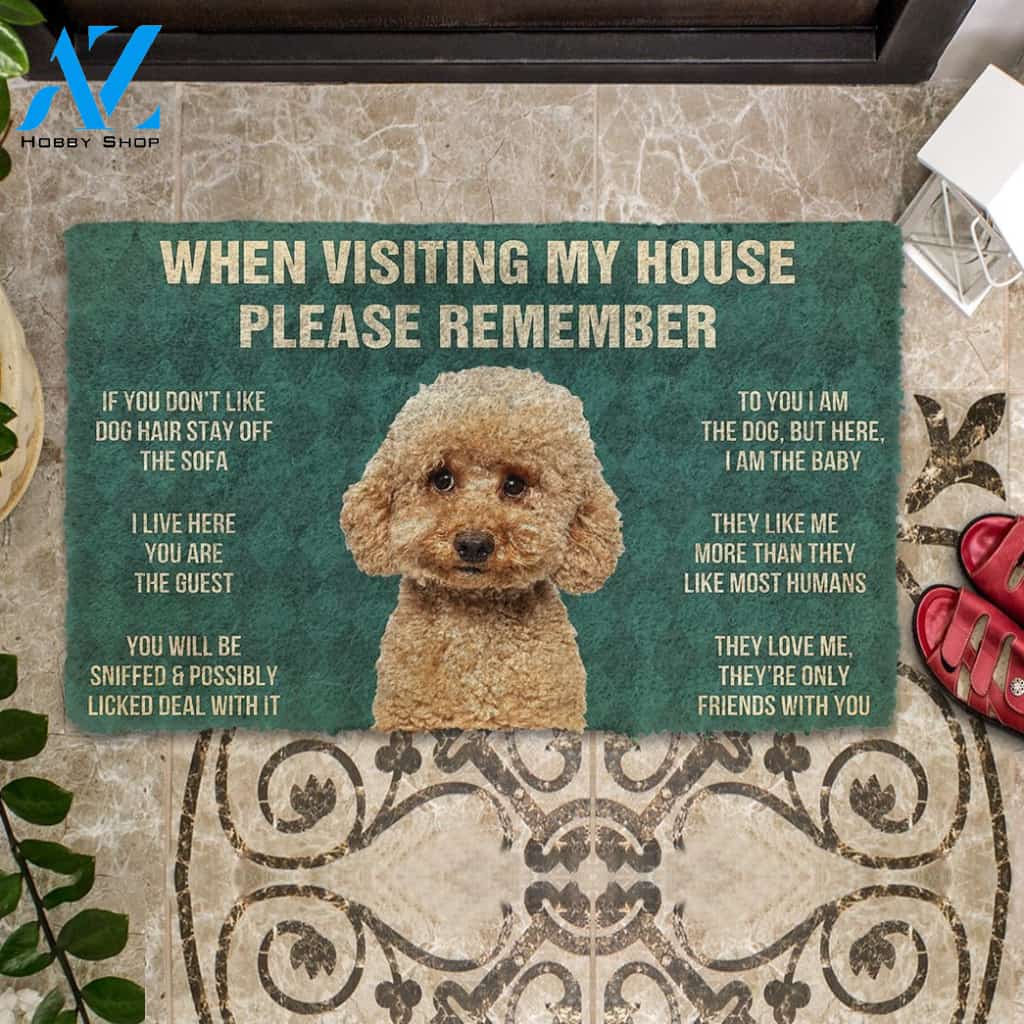 3D Please Remember Maltipoo House Rules Custom Doormat | Welcome Mat | House Warming Gift