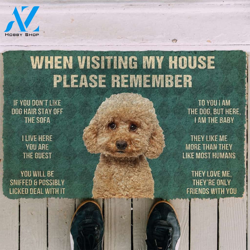 3D Please Remember Maltipoo House Rules Custom Doormat | Welcome Mat | House Warming Gift