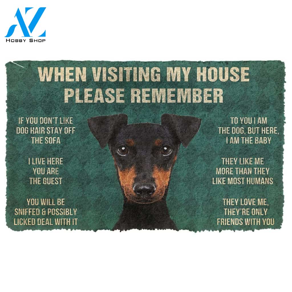 3D Please Remember Manchester Terrier Dogs House Rules Doormat | Welcome Mat | House Warming Gift