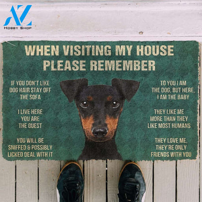 3D Please Remember Manchester Terrier Dogs House Rules Doormat | Welcome Mat | House Warming Gift
