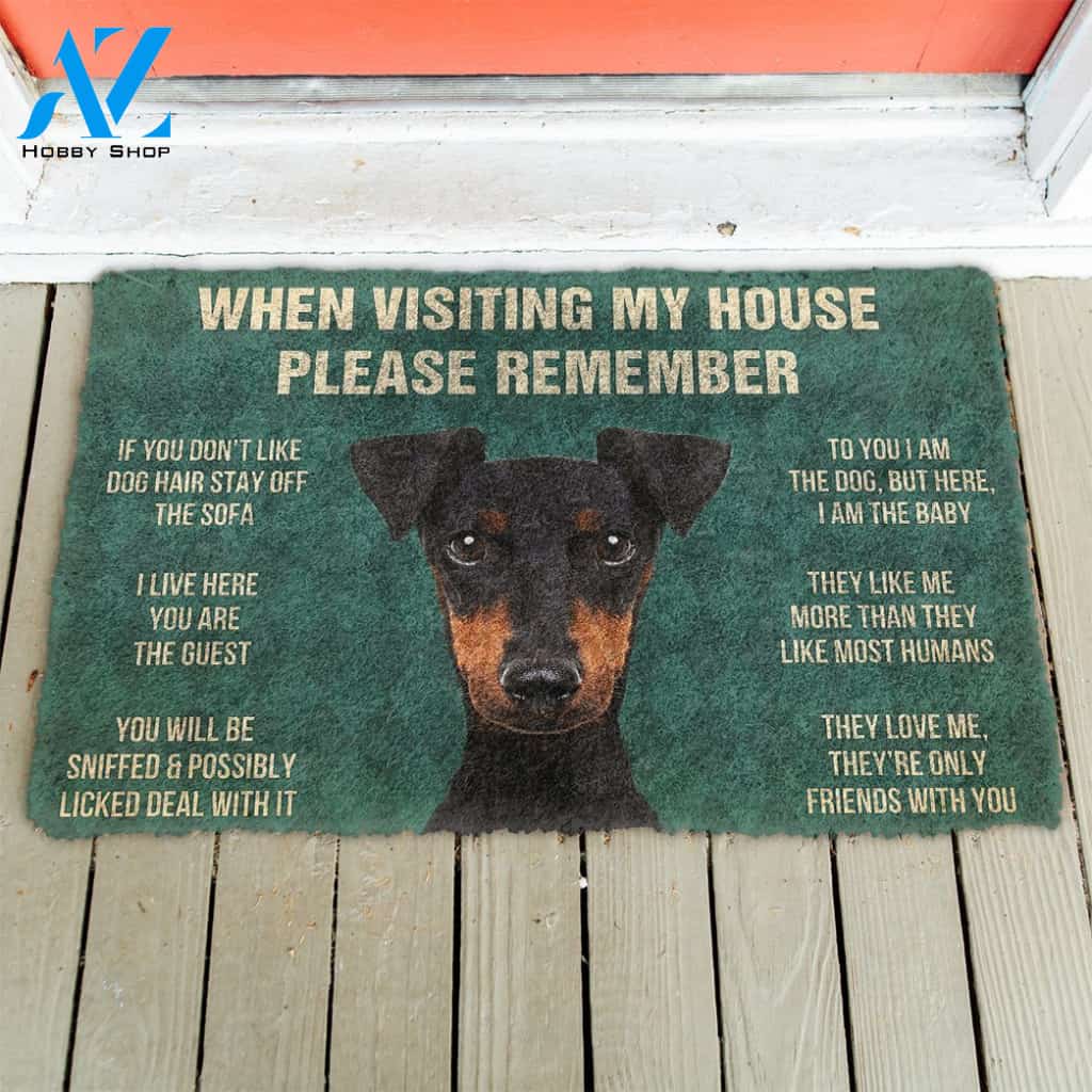 3D Please Remember Manchester Terrier Dogs House Rules Doormat | Welcome Mat | House Warming Gift
