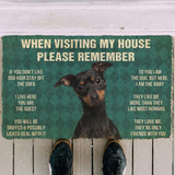 3D Please Remember Miniature Pinscher Dog's House Rules Doormat