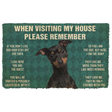 3D Please Remember Miniature Pinscher Dog's House Rules Doormat