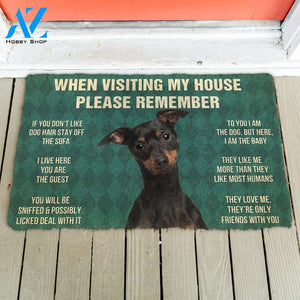 3D Please Remember Miniature Pinscher Dog's House Rules Doormat | Welcome Mat | House Warming Gift