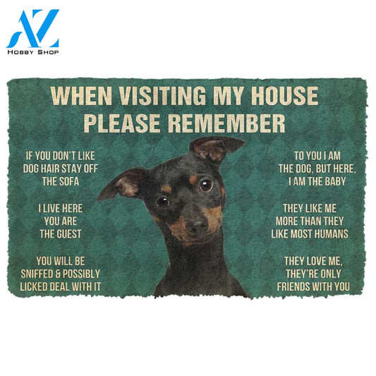 3D Please Remember Miniature Pinschers House Rules Custom Doormat | Welcome Mat | House Warming Gift