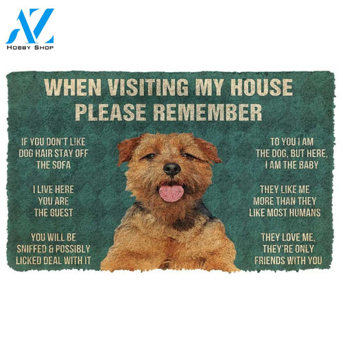 3D Please Remember Norfolk terrier House Rules Custom Doormat | Welcome Mat | House Warming Gift