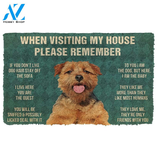 3D Please Remember Norfolk terrier House Rules Custom Doormat | Welcome Mat | House Warming Gift