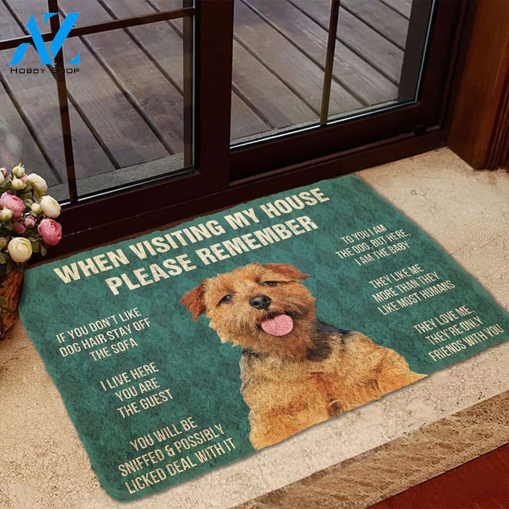 3D Please Remember Norfolk terrier House Rules Custom Doormat | Welcome Mat | House Warming Gift