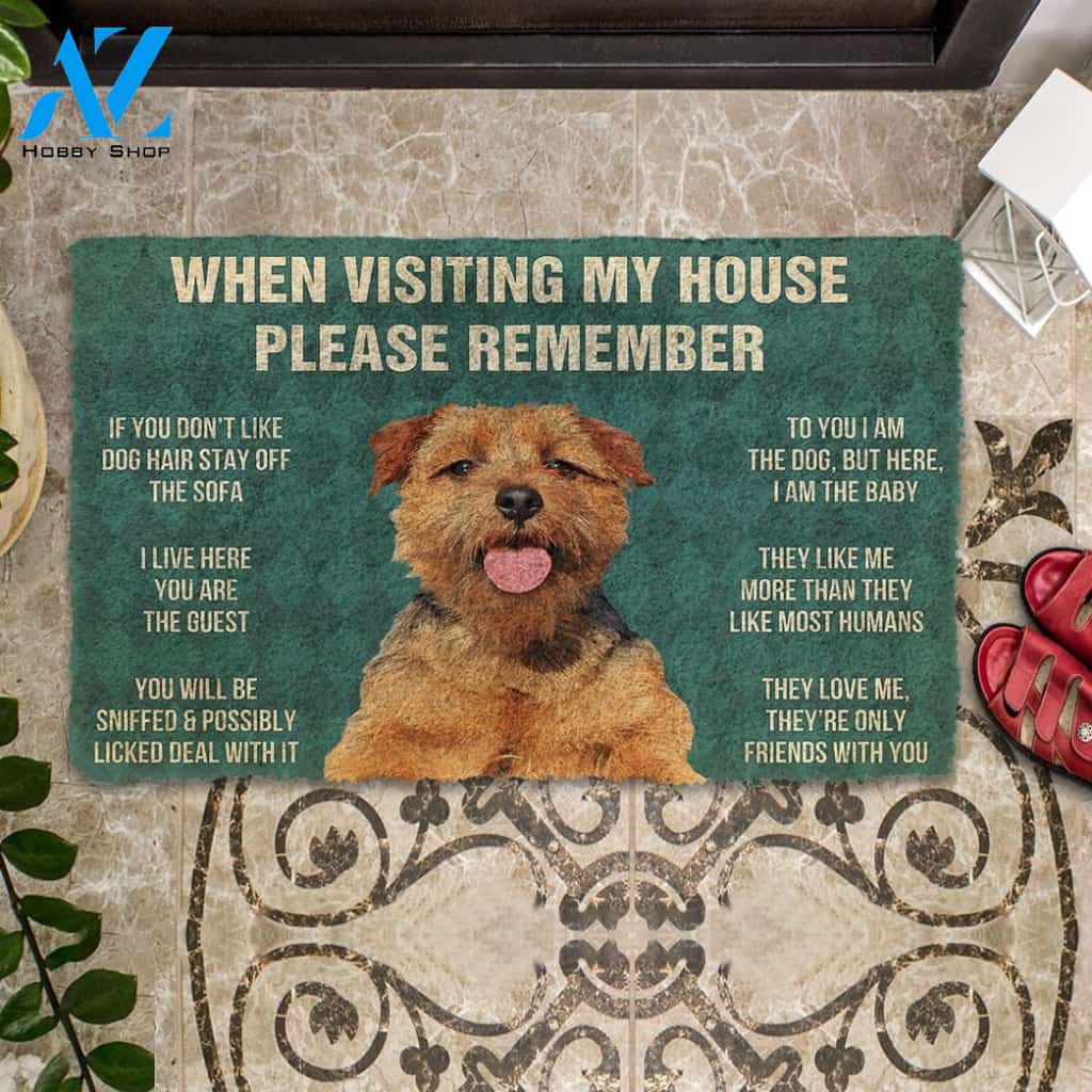 3D Please Remember Norfolk terrier House Rules Custom Doormat | Welcome Mat | House Warming Gift