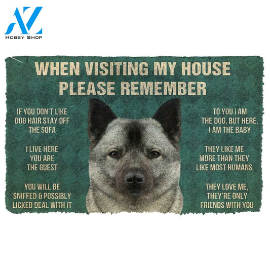 3D Please Remember Norwegian Elkhound Dogs House Rules Doormat | Welcome Mat | House Warming Gift