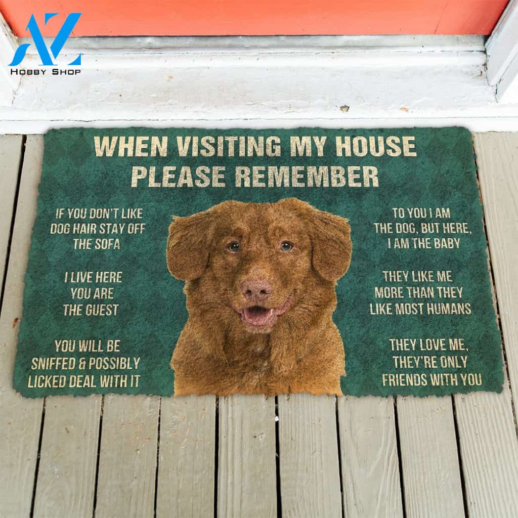 3D Please Remember Nova Scotia Duck Tolling Retriever House Rules Custom Doormat | Welcome Mat | House Warming Gift
