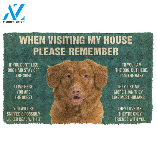 3D Please Remember Nova Scotia Duck Tolling Retriever House Rules Custom Doormat | Welcome Mat | House Warming Gift