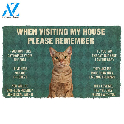 3D Please Remember Ocicat Cats House Rules Custom Doormat | Welcome Mat | House Warming Gift