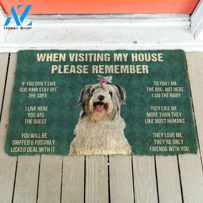 3D Please Remember Old English Sheepdog House Rules Custom Doormat | Welcome Mat | House Warming Gift