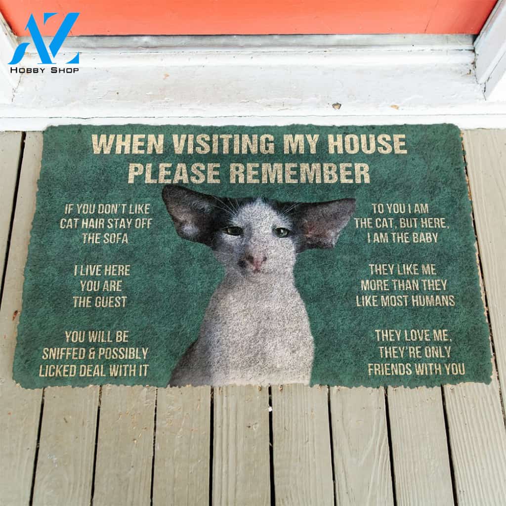 3D Please Remember Oriental Shorthair Cats House Rules Custom Doormat | Welcome Mat | House Warming Gift