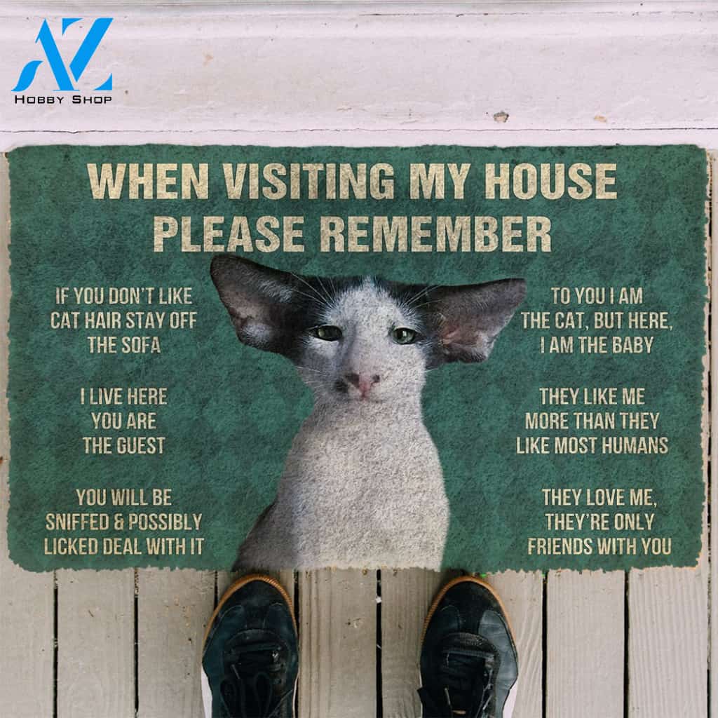 3D Please Remember Oriental Shorthair Cats House Rules Custom Doormat | Welcome Mat | House Warming Gift