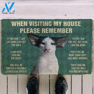 3D Please Remember Oriental Shorthair Cats House Rules Custom Doormat | Welcome Mat | House Warming Gift