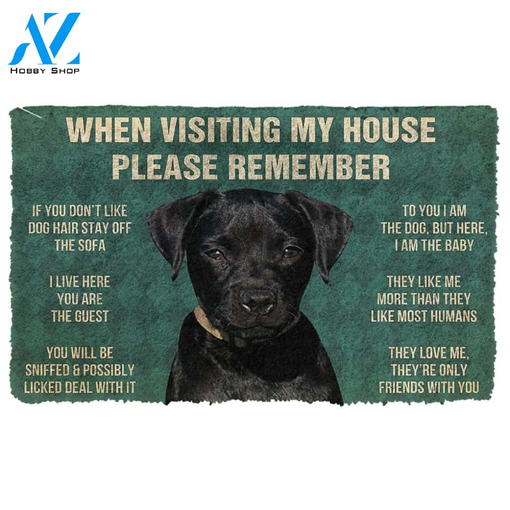 3D Please Remember Patterdale Terrier Dogs House Rules Doormat | Welcome Mat | House Warming Gift