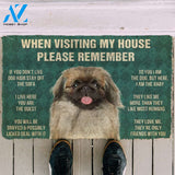 3D Please Remember Pekingese House Rules Custom Doormat | Welcome Mat | House Warming Gift