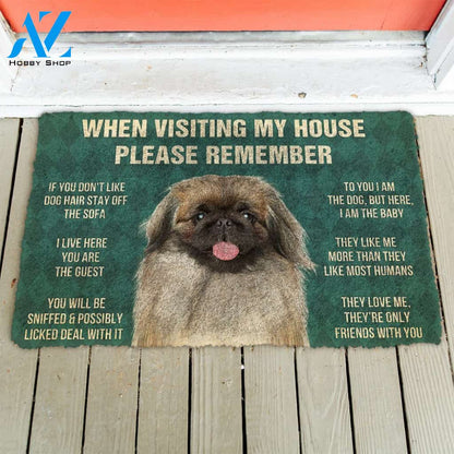 3D Please Remember Pekingese House Rules Custom Doormat | Welcome Mat | House Warming Gift