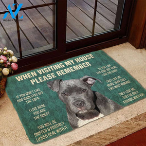 3D Please Remember Pitbull House Rules Custom Doormat | Welcome Mat | House Warming Gift
