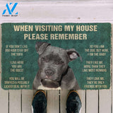 3D Please Remember Pitbull House Rules Custom Doormat | Welcome Mat | House Warming Gift