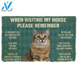 3D Please Remember Pixiebob Cats House Rules Custom Doormat | Welcome Mat | House Warming Gift