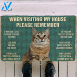 3D Please Remember Pixiebob Cats House Rules Custom Doormat | Welcome Mat | House Warming Gift