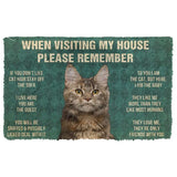 3D Please Remember Polydactyl Cat House Rules Doormat
