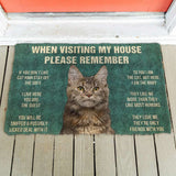 3D Please Remember Polydactyl Cat House Rules Doormat