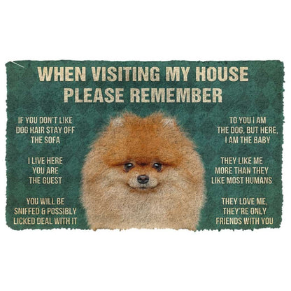 3D Please Remember Pomeranian Dogs House Rules Doormat