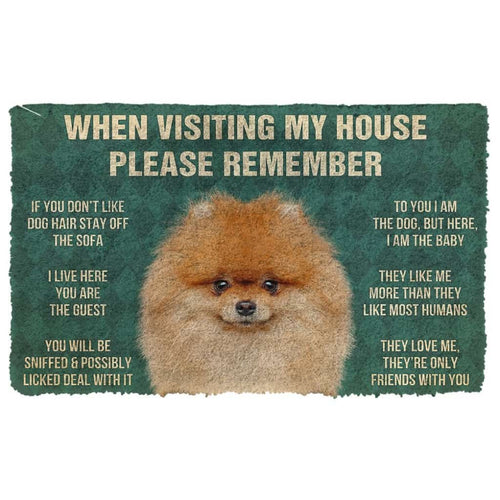 3D Please Remember Pomeranian Dogs House Rules Doormat