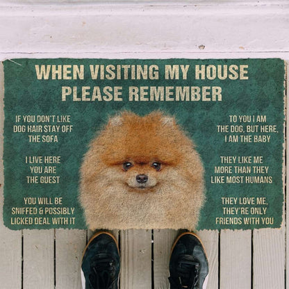 3D Please Remember Pomeranian Dogs House Rules Doormat