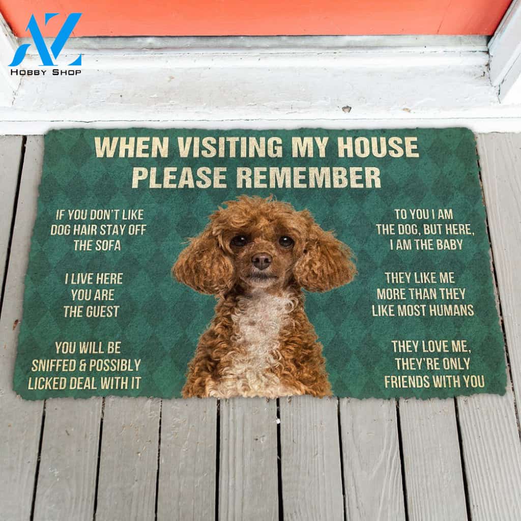 3D Please Remember Poodle Dog's House Rules Doormat | Welcome Mat | House Warming Gift