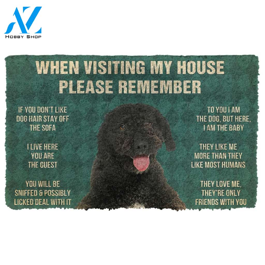 3D Please Remember Portuguese Water Dog House Rules Custom Doormat | Welcome Mat | House Warming Gift