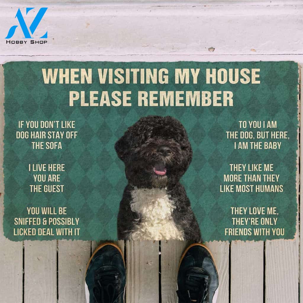 3D Please Remember Portuguese Water Dogs House Rules Custom Doormat | Welcome Mat | House Warming Gift