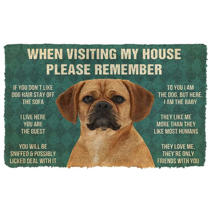 3D Please Remember Puggle Dogs House Rules Doormat