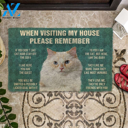 3D Please Remember Ragamuffin Cats House Rules Custom Doormat | Welcome Mat | House Warming Gift