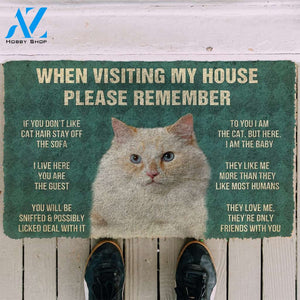 3D Please Remember Ragamuffin Cats House Rules Custom Doormat | Welcome Mat | House Warming Gift