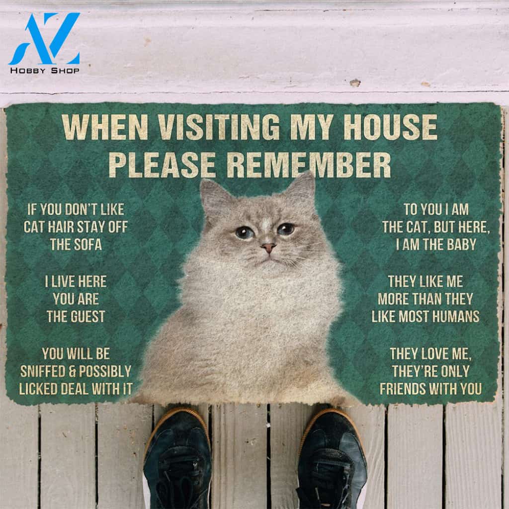 3D Please Remember Ragdoll Cat House Rules Doormat | Welcome Mat | House Warming Gift