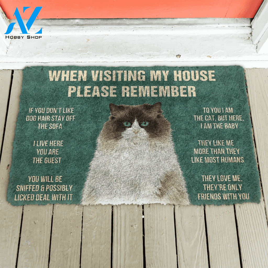 3D Please Remember Ragdoll Cats House Rules Doormat