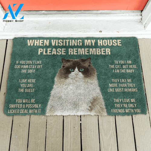 3D Please Remember Ragdoll Cats House Rules Doormat