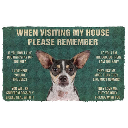3D Please Remember Rat Terrier Dogs House Rules Doormat