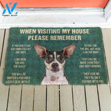 3D Please Remember Rat Terrier Dogs House Rules Doormat | Welcome Mat | House Warming Gift