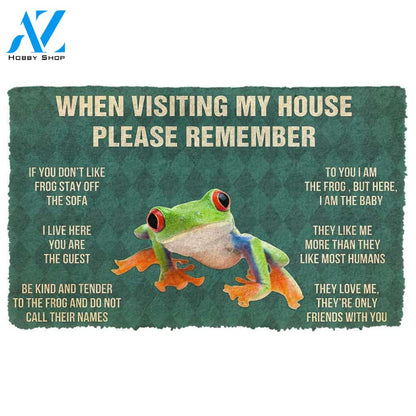 3D PLEASE REMEMBER RED EYED TREE FROG DOORMAT | Welcome Mat | House Warming Gift